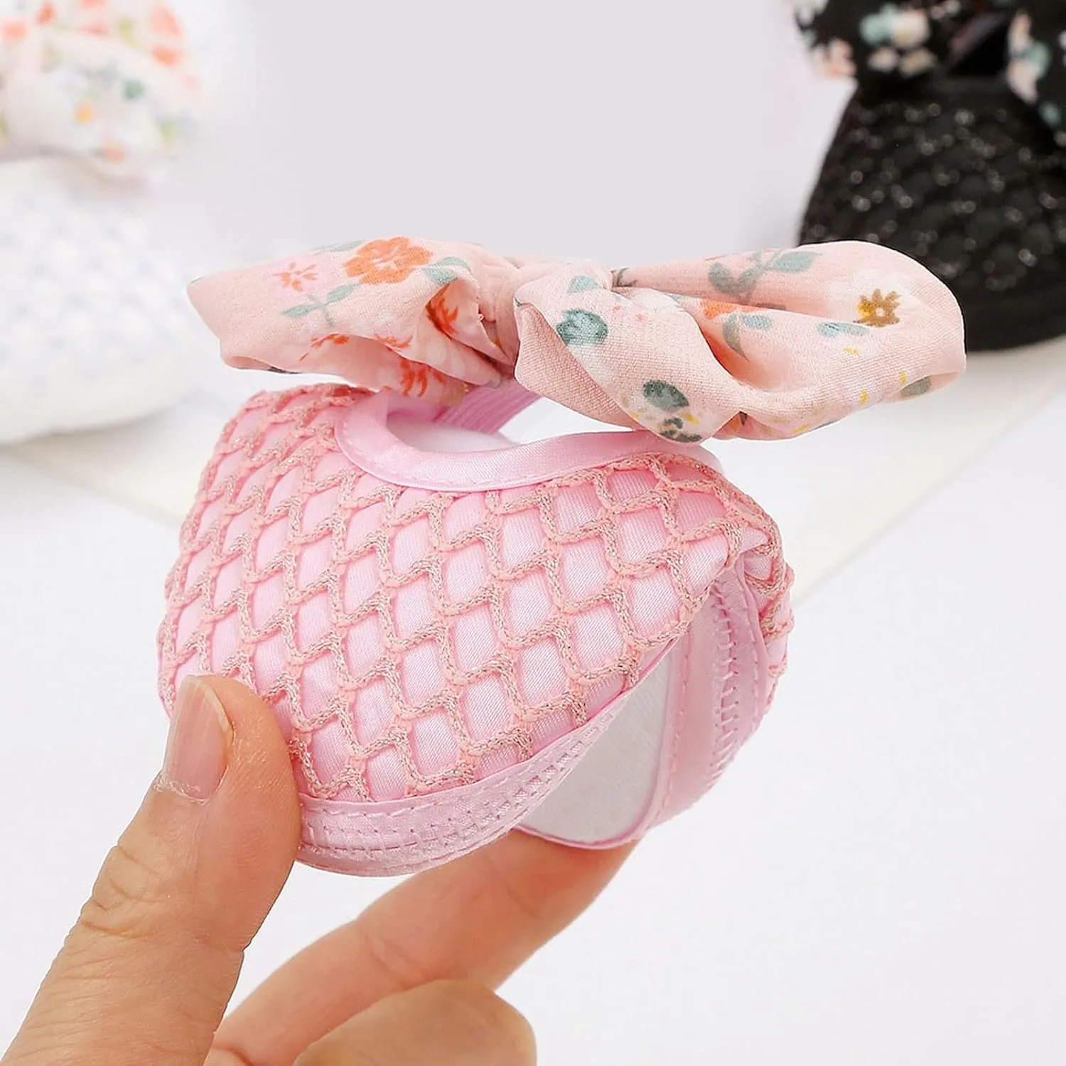 0 to 1 Year Old Baby Shoes Hair Band Set Cute Bow Princess Shoes 3 5 7 9 Months Soft Soled Walking Shoes for Toddler