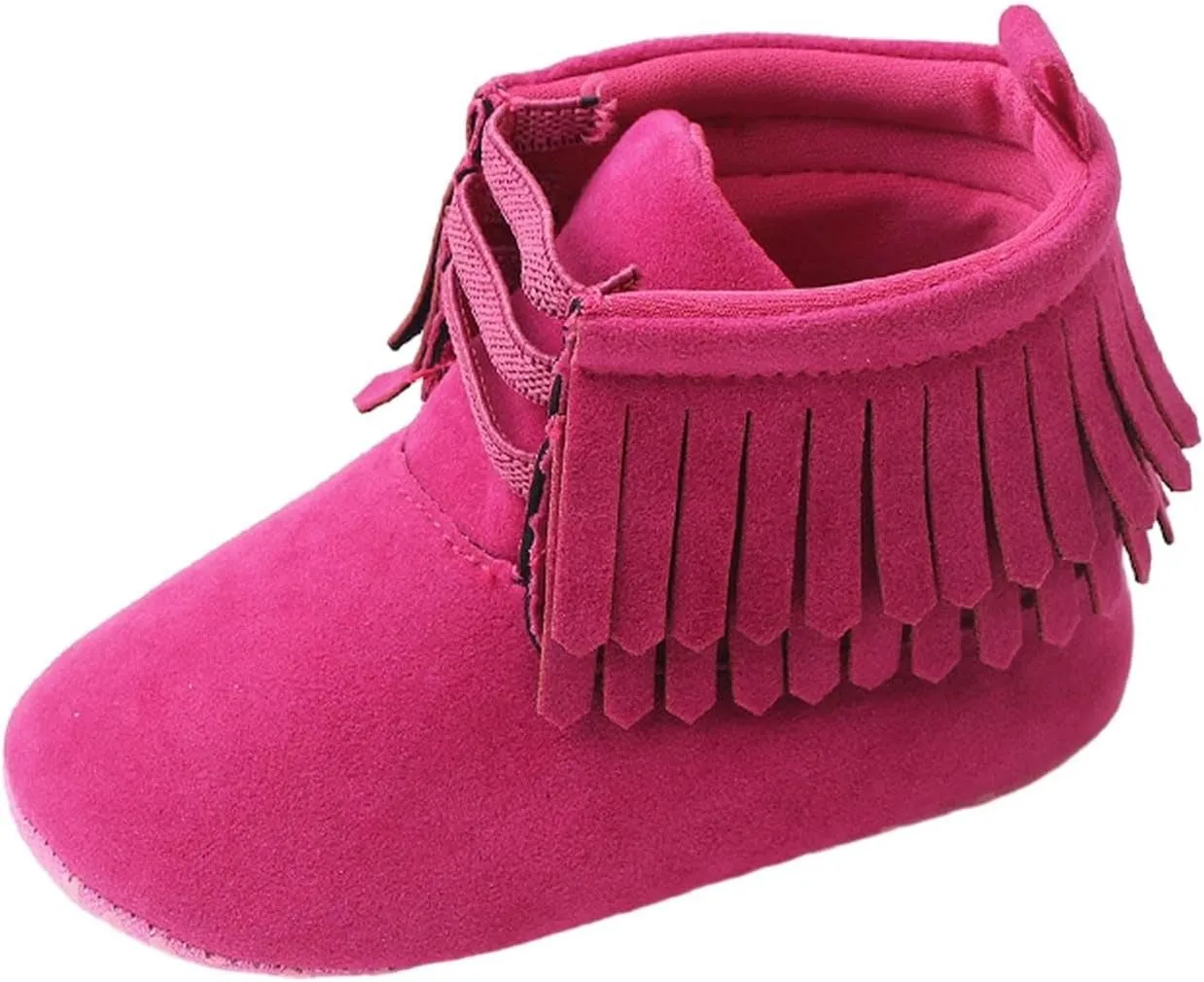 0 to 12M Fashion Shoes Baby Girls Boys Snow Boots Soft Sole Warm Winter Booties Anti Slip Toddler (Hot Pink, 4.5 Infant)