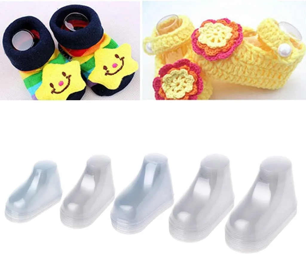 10Pcs Clear Baby Feet Display Showcase Shoe Trees Baby Booties Shoes and Socks
