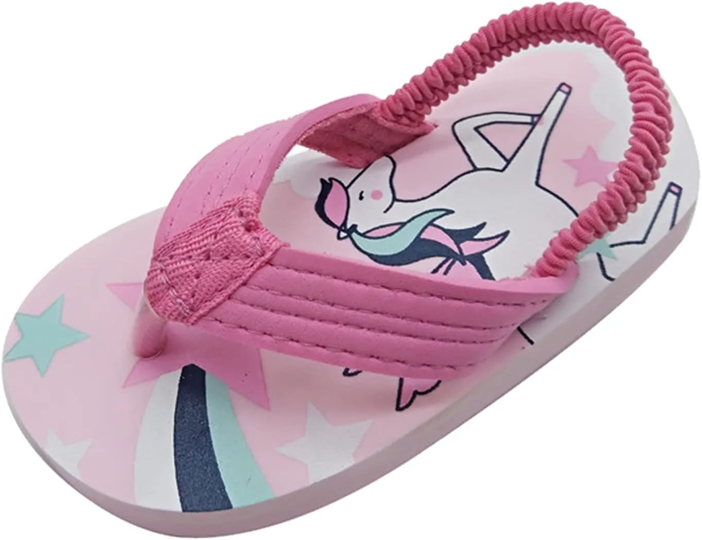 2022 Cute Girls Eva with Adjustable & Flops for Kids Beach Strap Boys Toddler Flip Silver Shoes (Hot Pink, 18-24Months)