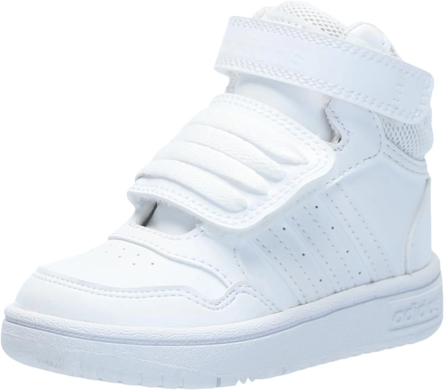 adidas Baby Hoops 3.0 Mid Top Sneaker, White/White/White, 6 US Unisex Infant