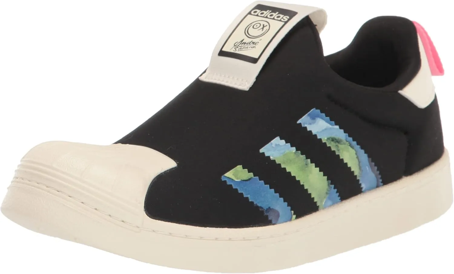adidas Originals Baby Superstar 360 Sneaker, Black/Cream White/Black, 4 US Unisex Infant