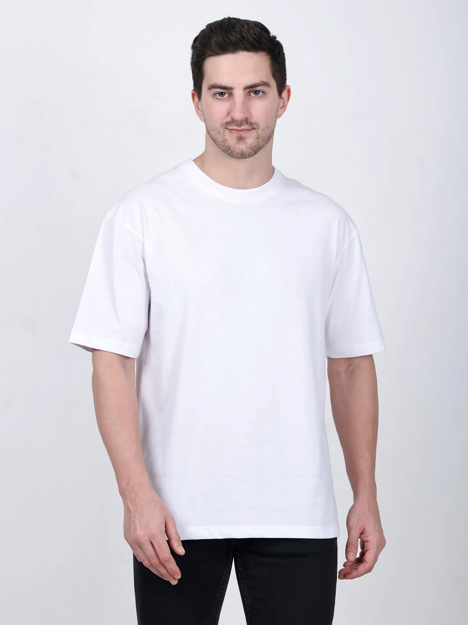 Azure White Oversized Blank Tee