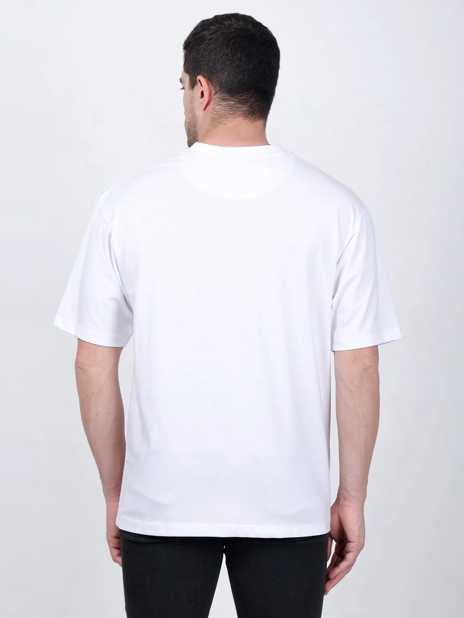 Azure White Oversized Blank Tee