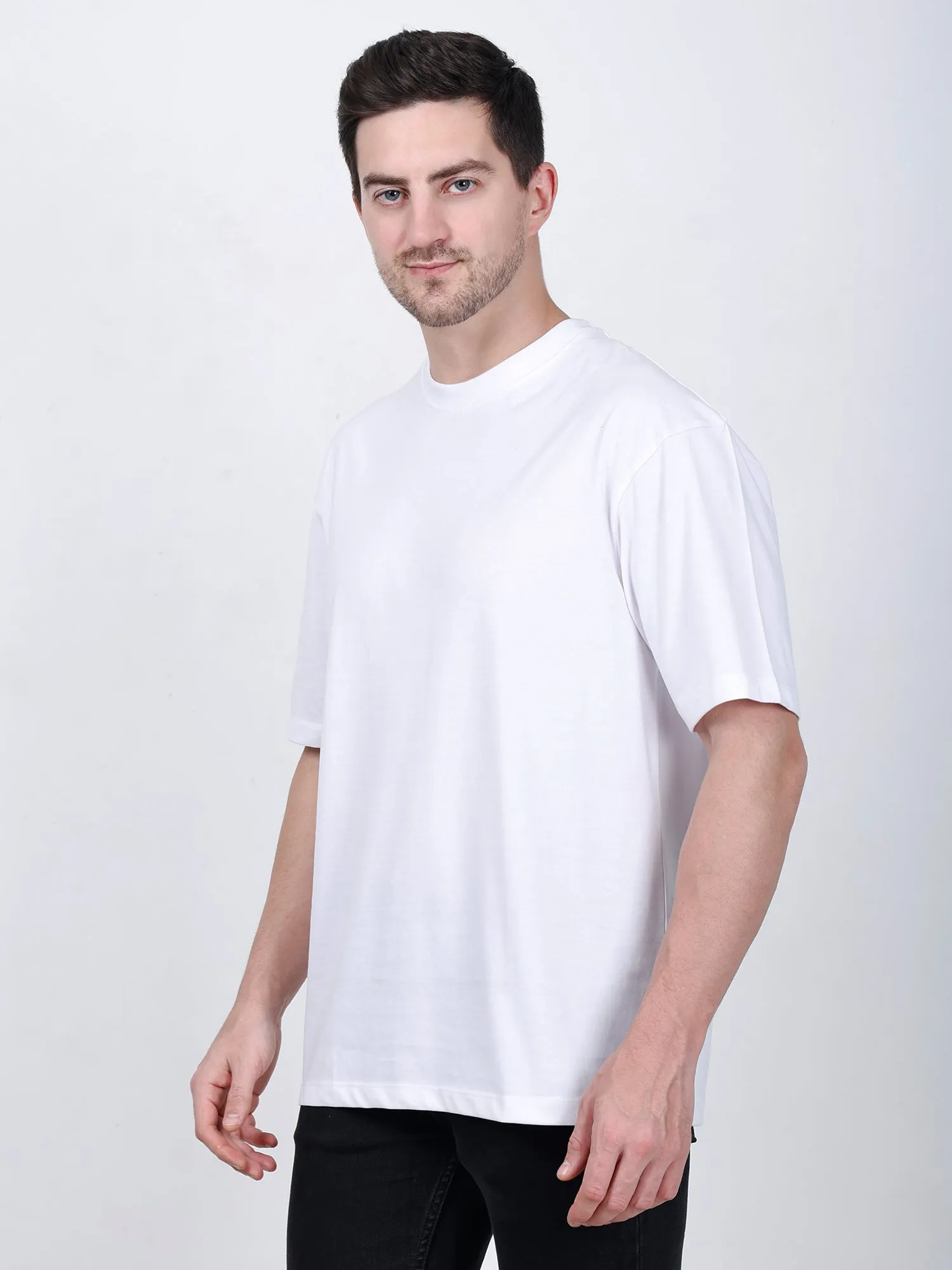 Azure White Oversized Blank Tee