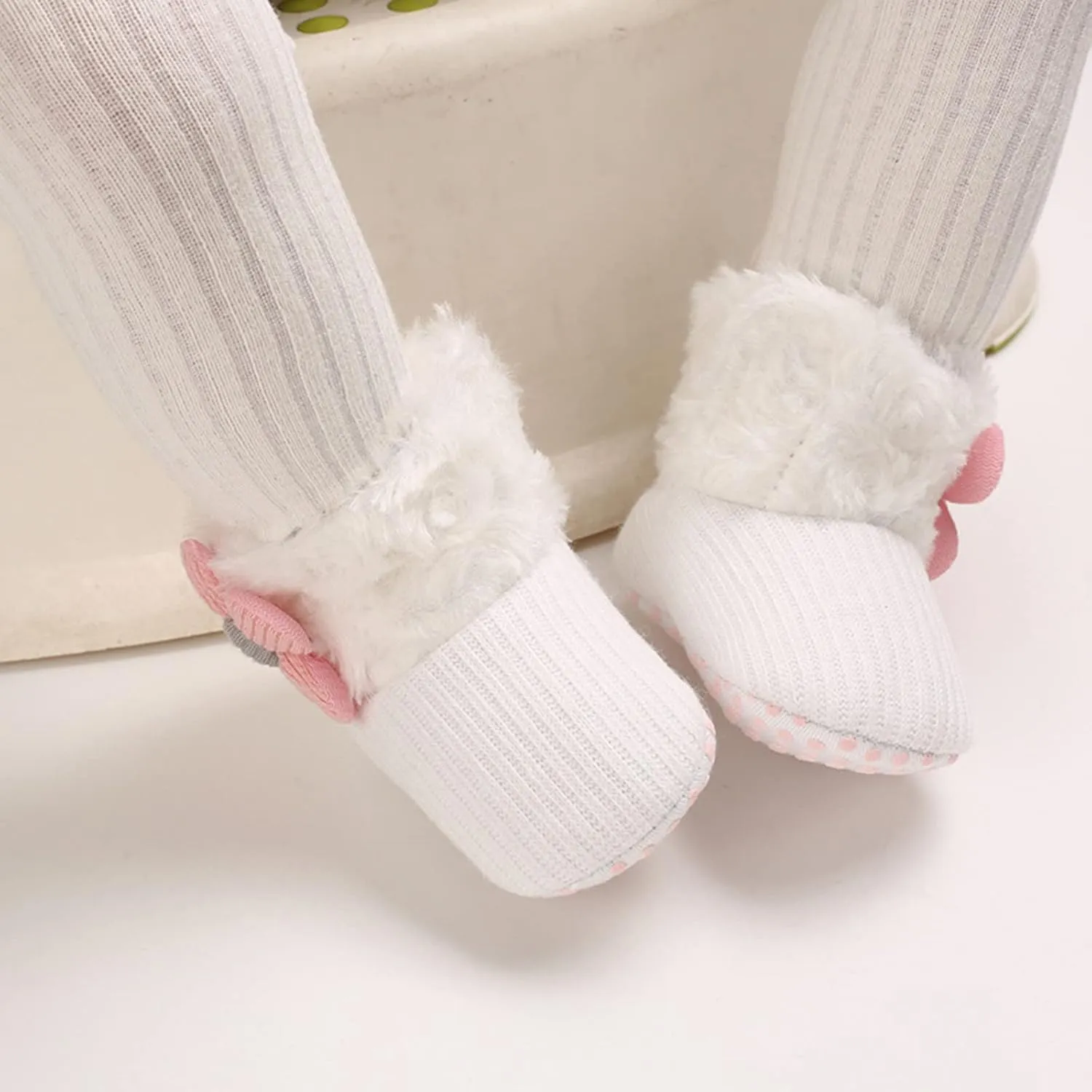 Baby Boy Girl Boots Newborn Shoes Winter Snow Bowknot Anti-Slip Soft Sole Warm Infant Toddler Prewalker Booties