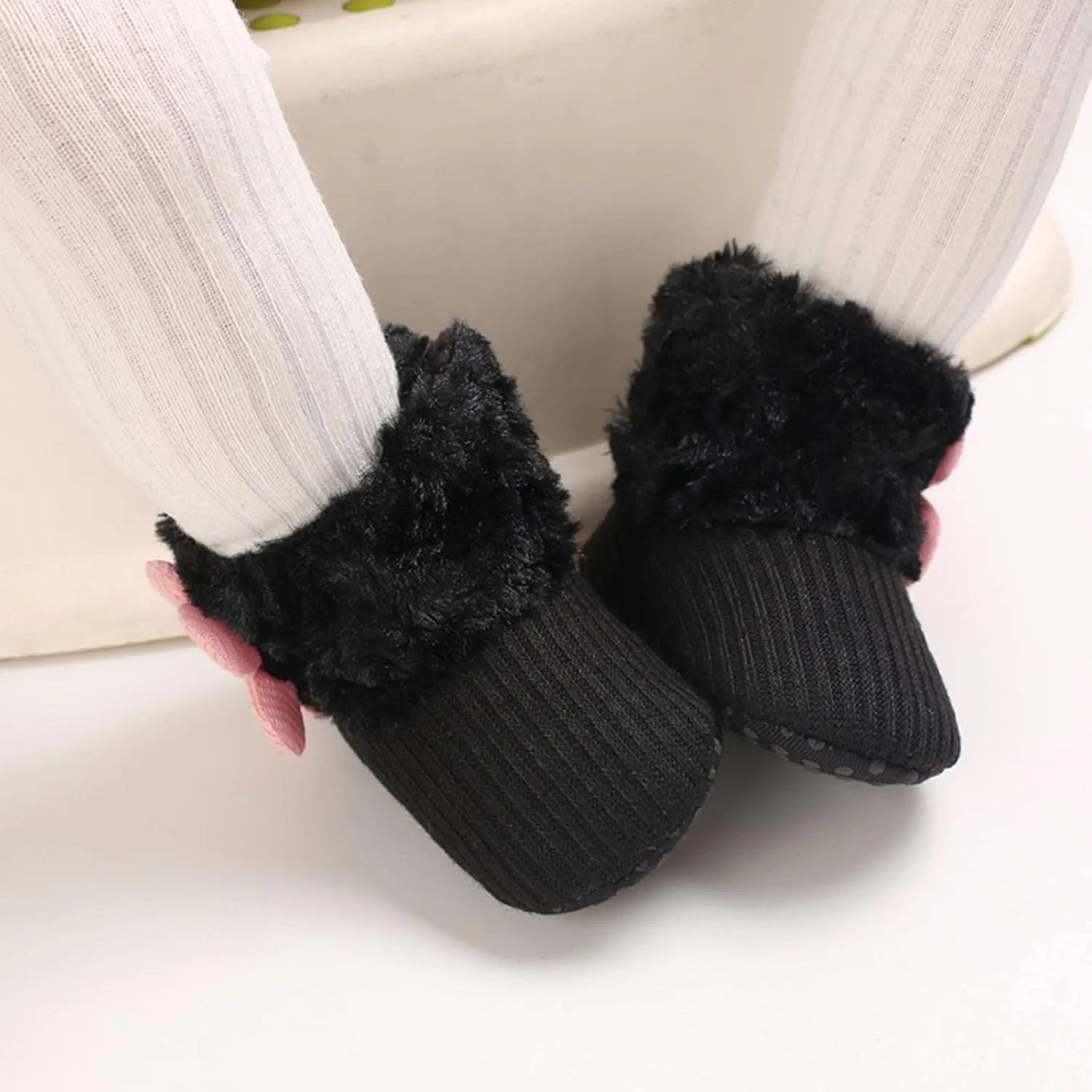 Baby Boy Girl Boots Newborn Shoes Winter Snow Bowknot Anti-Slip Soft Sole Warm Infant Toddler Prewalker Booties