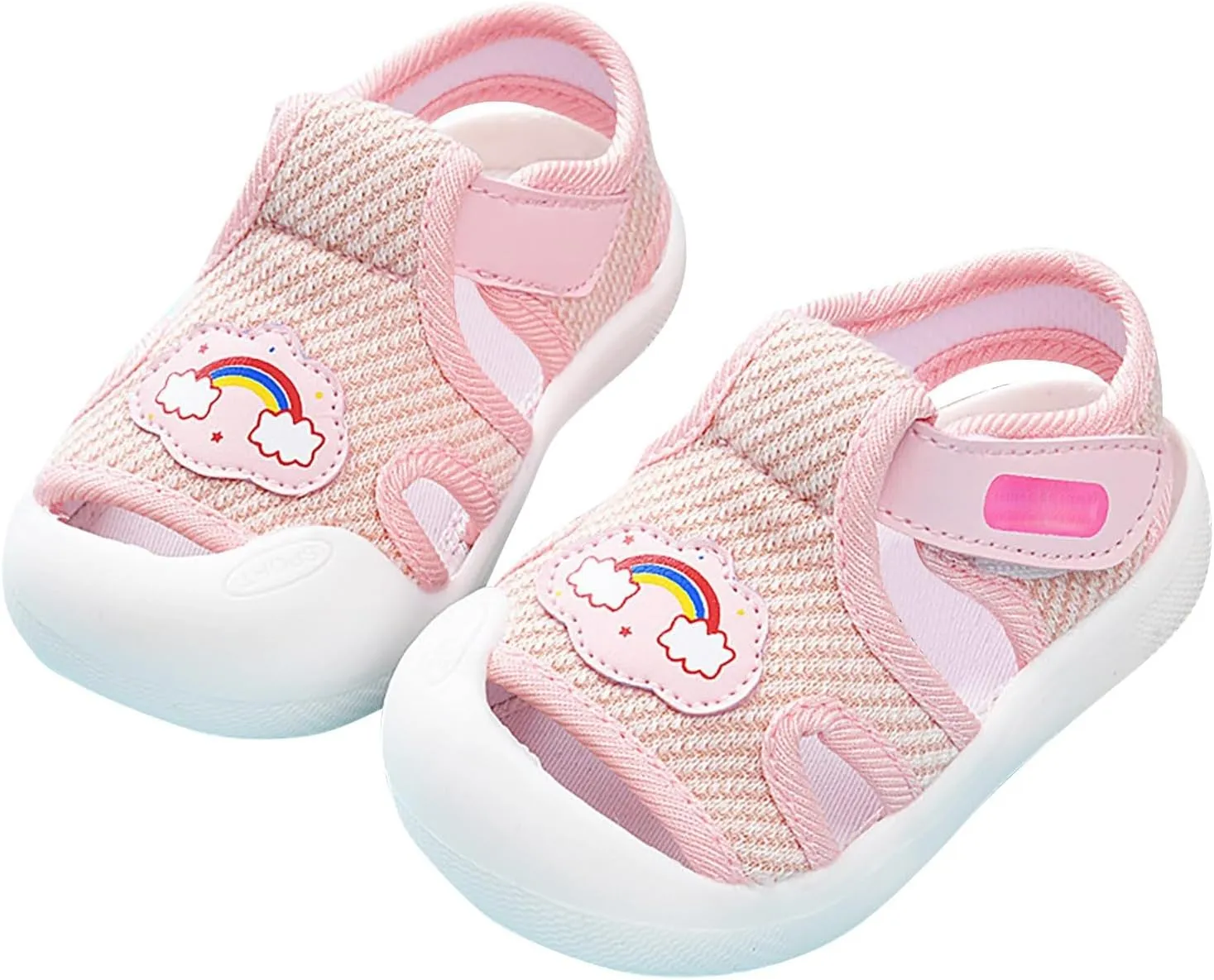 Baby Boy Girl Closed Toe Summer Sandals Infant Lightweight Non-Slip First Walking Sneakers Water Shoes For Girls