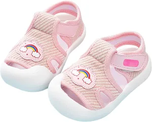 Baby Boy Girl Closed Toe Summer Sandals Infant Lightweight Non-Slip First Walking Sneakers Water Shoes For Girls