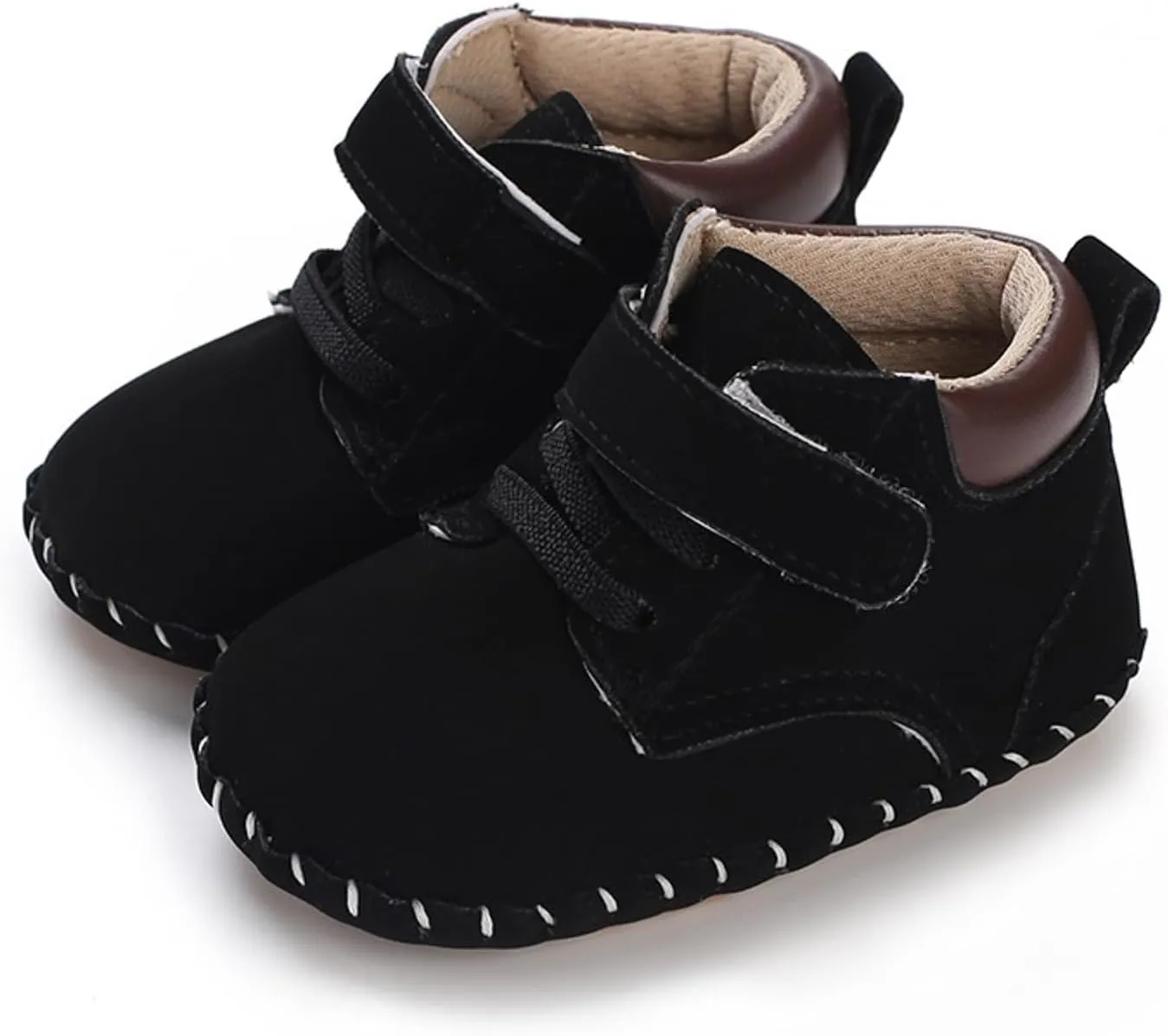 Baby Boy Girl High-Top Ankle Shoes Non Slip Soft Sole Infant Toddler Comfortable Prewalker Hard Sole Shoes for Baby Girl