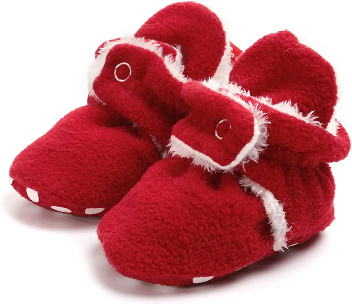 Baby Boy Girl Non-Skid Cozy Crib Shoes Fleece Booties Cotton Newborn Socks Soft Sole Winter Warm 0-18M Baby Slippers