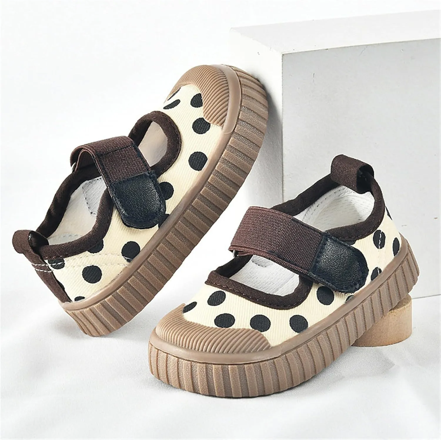 Baby Boy Girl Sneakers Polka Dot Soft Sole Anti-Slip Casual Shoes Toddler Slip on Shoes Breathable Lightweight