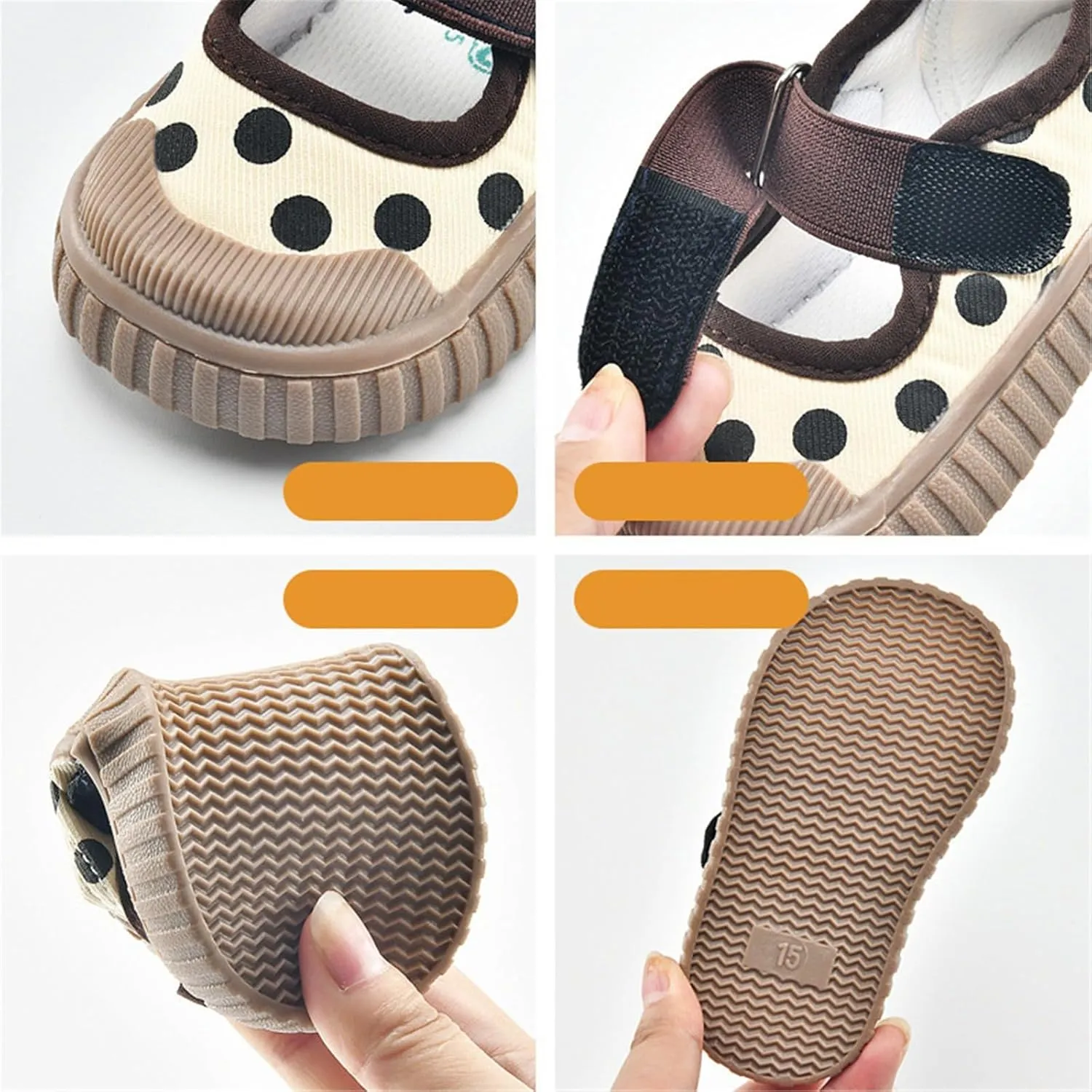 Baby Boy Girl Sneakers Polka Dot Soft Sole Anti-Slip Casual Shoes Toddler Slip on Shoes Breathable Lightweight