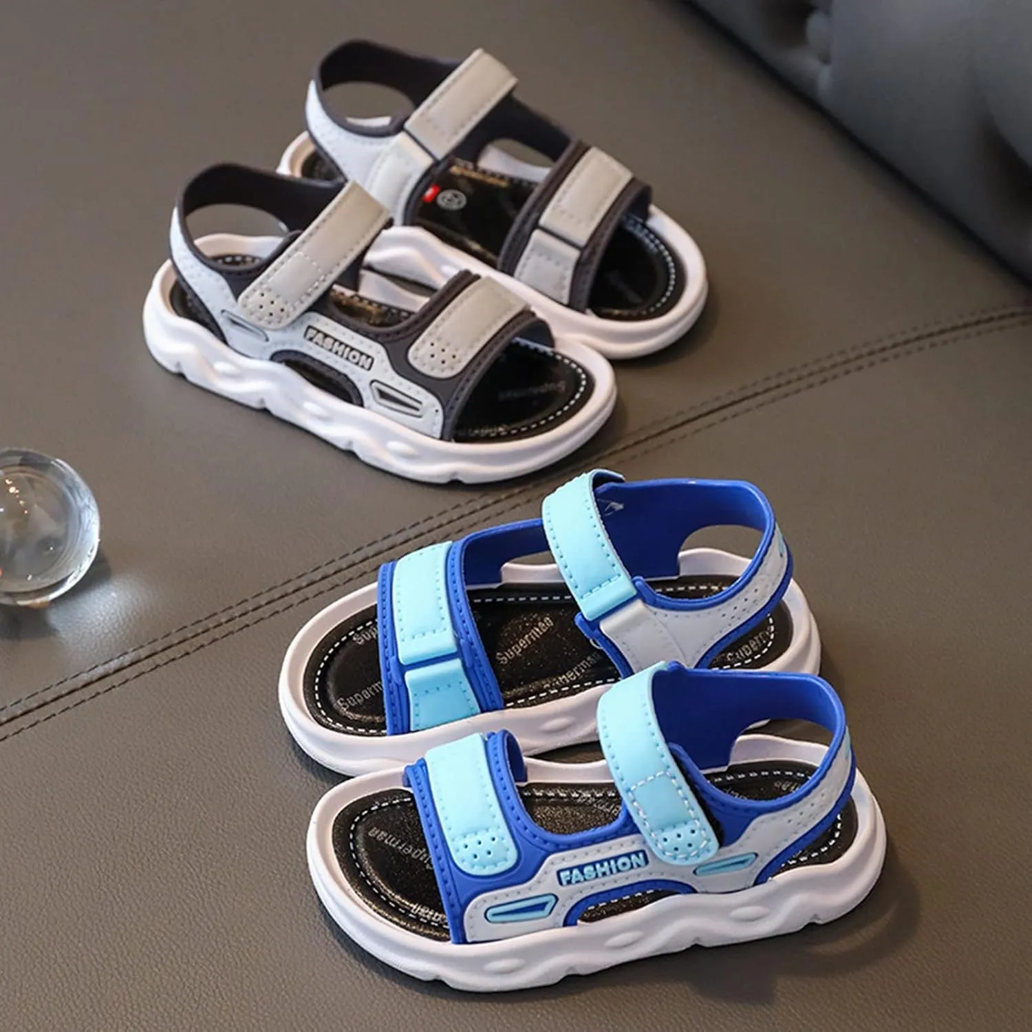 Baby Boy Unisex Sandals for Infant/Toddlers Summer Outdoor Shoes Athletic Non-Slip Soft Sole Shoes (Blue, 9.5 Toddler)