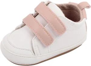 Baby Boys Girls Anti-Slip Sneakers Newborn Toddler Soft Slip On First Walking Leather Shoes for Outdoor Simple Shoes