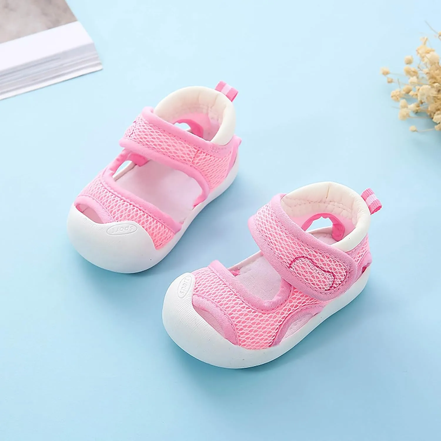 Baby Boys Girls Athletic Sports Sandals Toddler Open-Toe Breathable Rubber Sole Beach Water Adjustable Walking Shoes