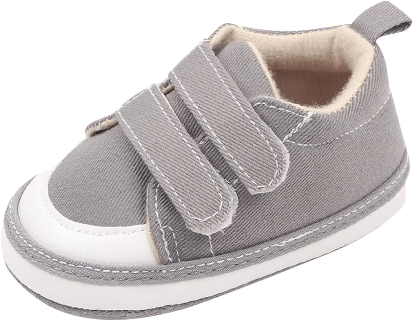 Baby Boys Girls Canvas First Walking Shoes, Infant Newborn Non Slip Soft Sole Comfortable Platform Sport Sneaker