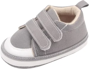 Baby Boys Girls Canvas First Walking Shoes, Infant Newborn Non Slip Soft Sole Comfortable Platform Sport Sneaker