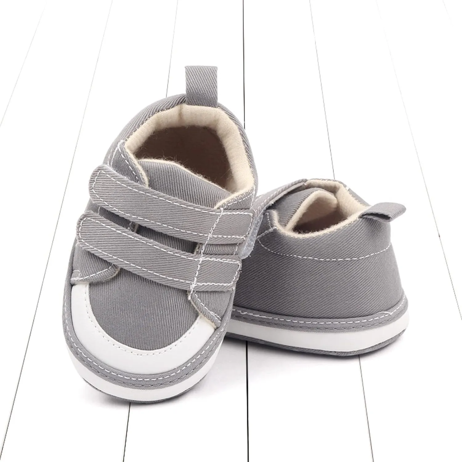 Baby Boys Girls Canvas First Walking Shoes, Infant Newborn Non Slip Soft Sole Comfortable Platform Sport Sneaker