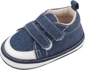 Baby Boys Girls Canvas First Walking Shoes, Newborn Infant Non Slip Soft Sole Comfortable Platform Casual Sneaker