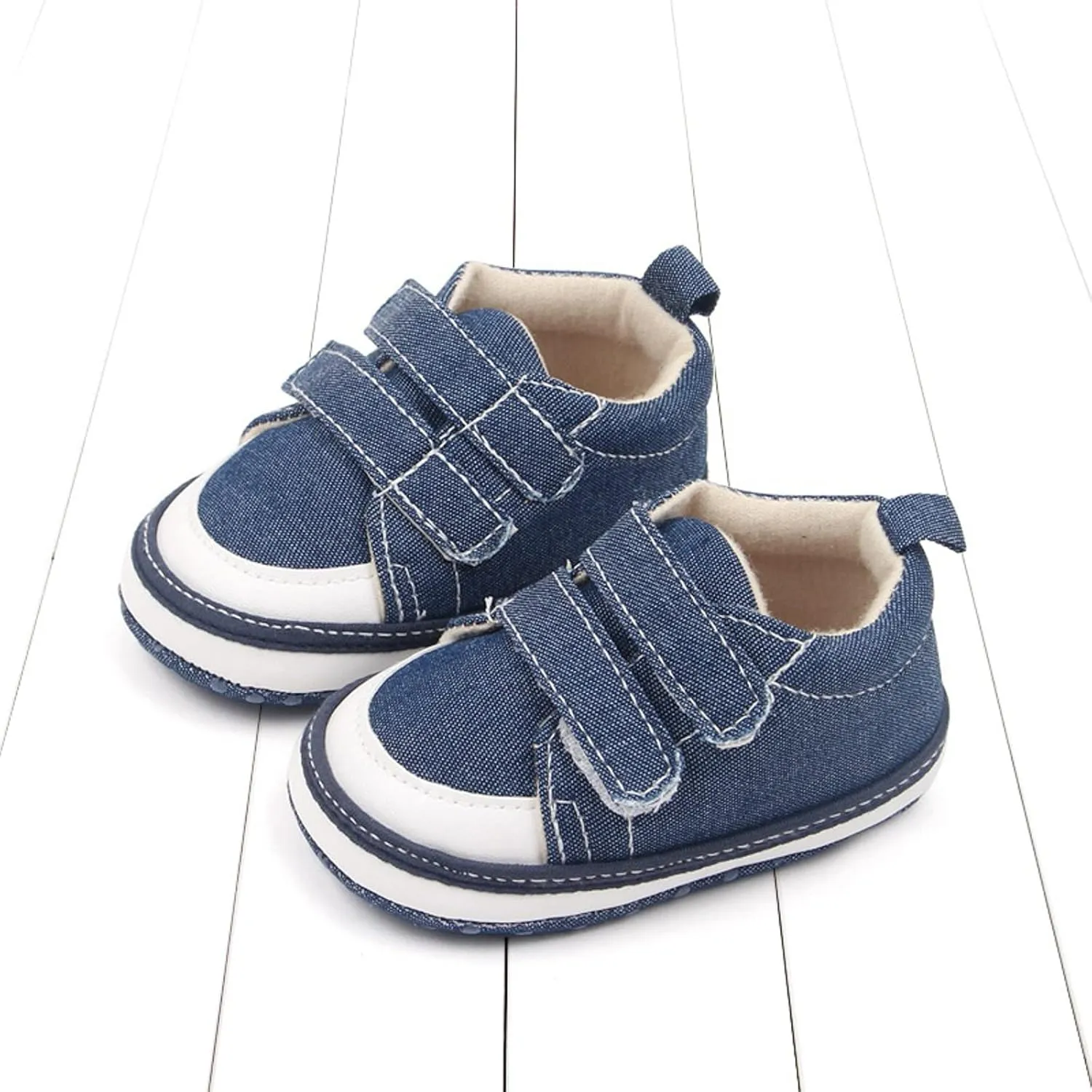 Baby Boys Girls Canvas First Walking Shoes, Newborn Infant Non Slip Soft Sole Comfortable Platform Casual Sneaker