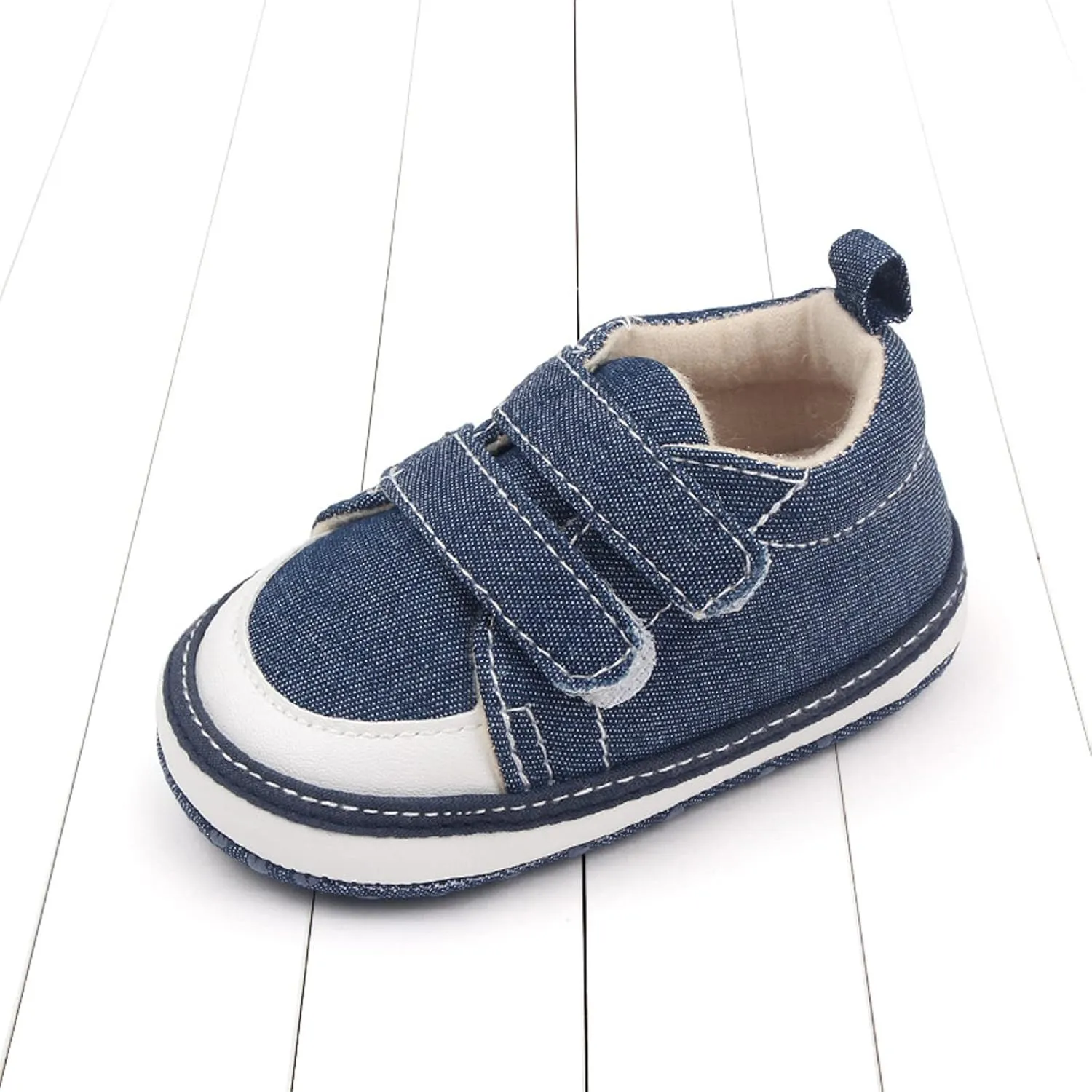 Baby Boys Girls Canvas First Walking Shoes, Newborn Infant Non Slip Soft Sole Comfortable Platform Casual Sneaker