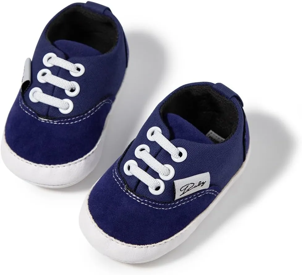 Baby Boys Girls Canvas Sneaker Soft Anti-Slip Sole Newborn Infant First Walkers Canvas Denim Shoes