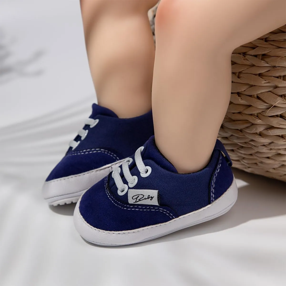 Baby Boys Girls Canvas Sneaker Soft Anti-Slip Sole Newborn Infant First Walkers Canvas Denim Shoes