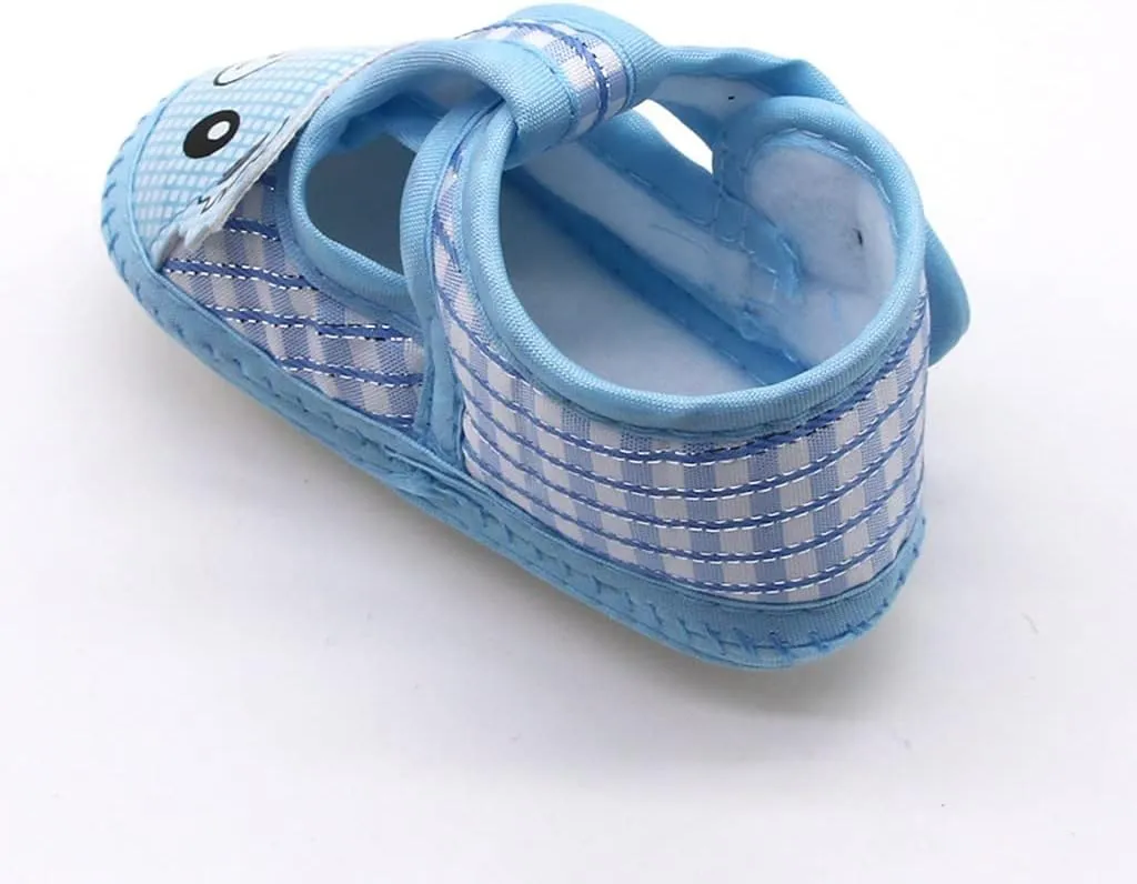 Baby Boys Girls Cartoon Bear Walking Sandals Buckle Anti-Slip Soft Sole Breathable Prewalker Flat Crib Shoes