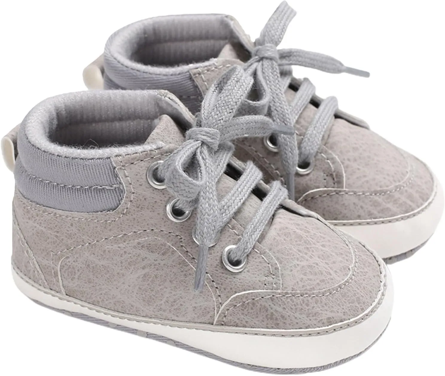Baby Boys Girls First Walking High Top Sneakers Soft Soles Anti Slip Infant Unisex Lace-up Casual Ankle Shoes