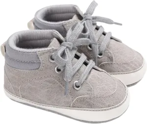 Baby Boys Girls First Walking High Top Sneakers Soft Soles Anti Slip Infant Unisex Lace-up Casual Ankle Shoes