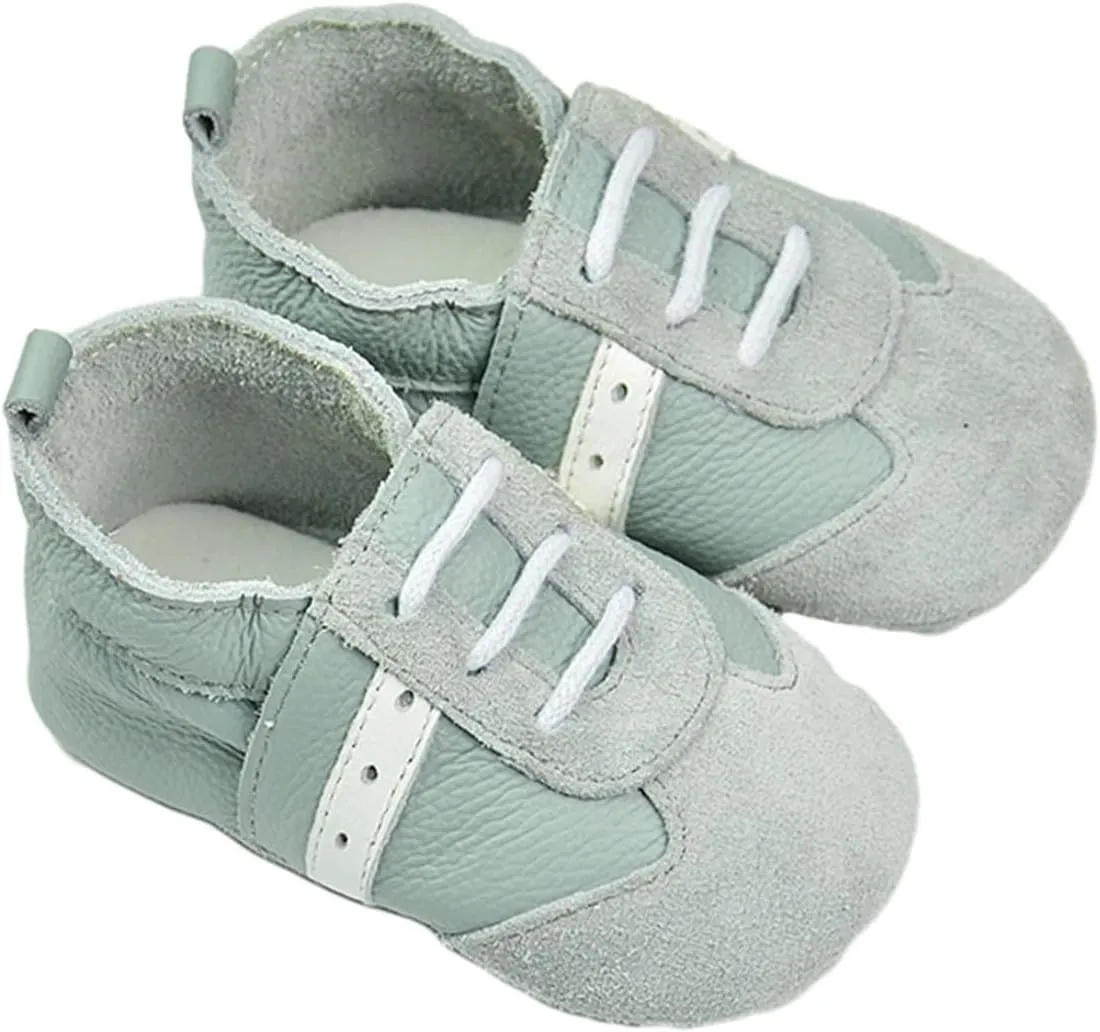Baby Boys Girls occasin Slippers, Soft Sole Leather Anti-Slip Walking rib Shoes for Infant House Shoes for Boys