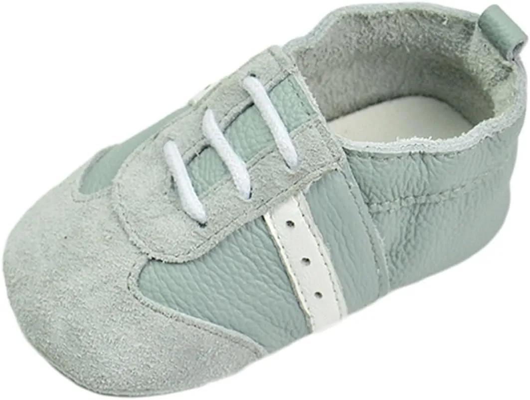 Baby Boys Girls occasin Slippers, Soft Sole Leather Anti-Slip Walking rib Shoes for Infant House Shoes for Boys
