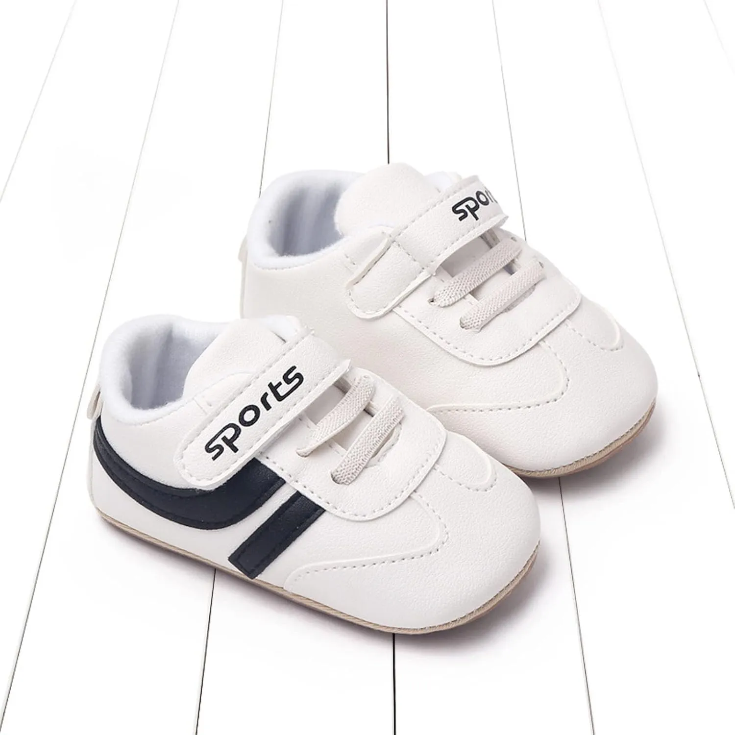 Baby Boys Girls Pu Leather Sneakers Soft Rubber Sole Lace Up xford Soccer Infant Crib Toddler Waler Shoes