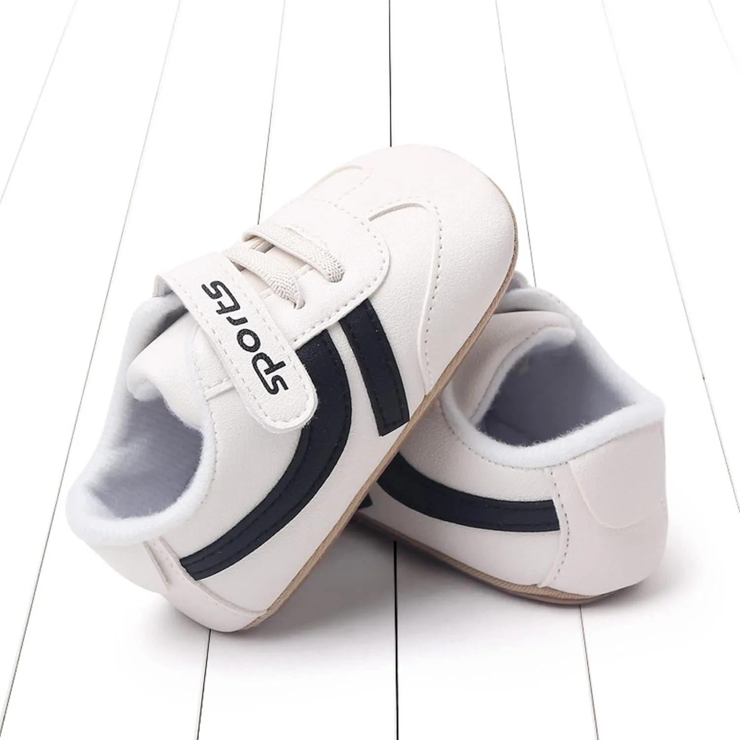 Baby Boys Girls Pu Leather Sneakers Soft Rubber Sole Lace Up xford Soccer Infant Crib Toddler Waler Shoes