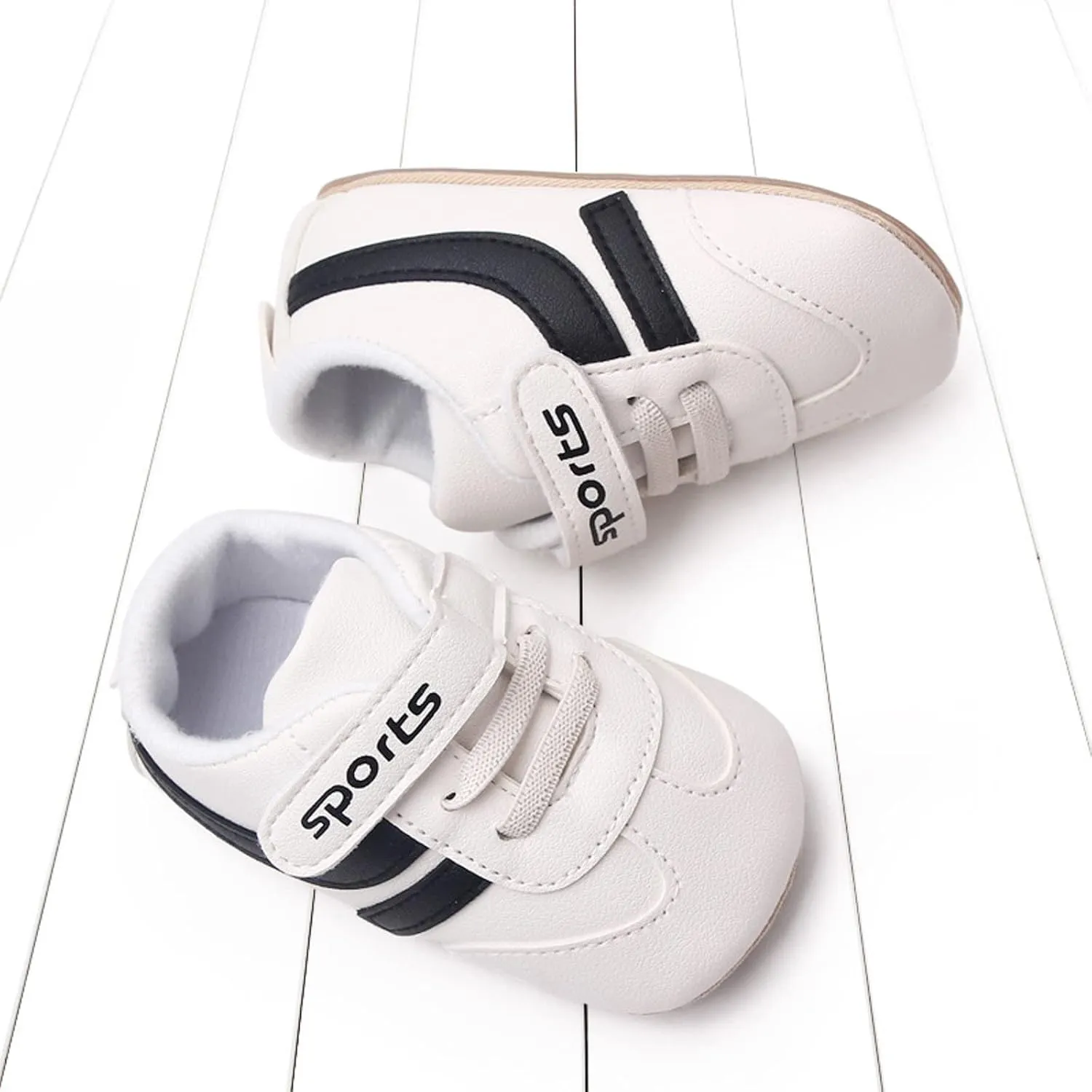 Baby Boys Girls Pu Leather Sneakers Soft Rubber Sole Lace Up xford Soccer Infant Crib Toddler Waler Shoes