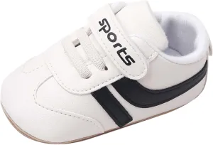 Baby Boys Girls Pu Leather Sneakers Soft Rubber Sole Lace Up xford Soccer Infant Crib Toddler Waler Shoes