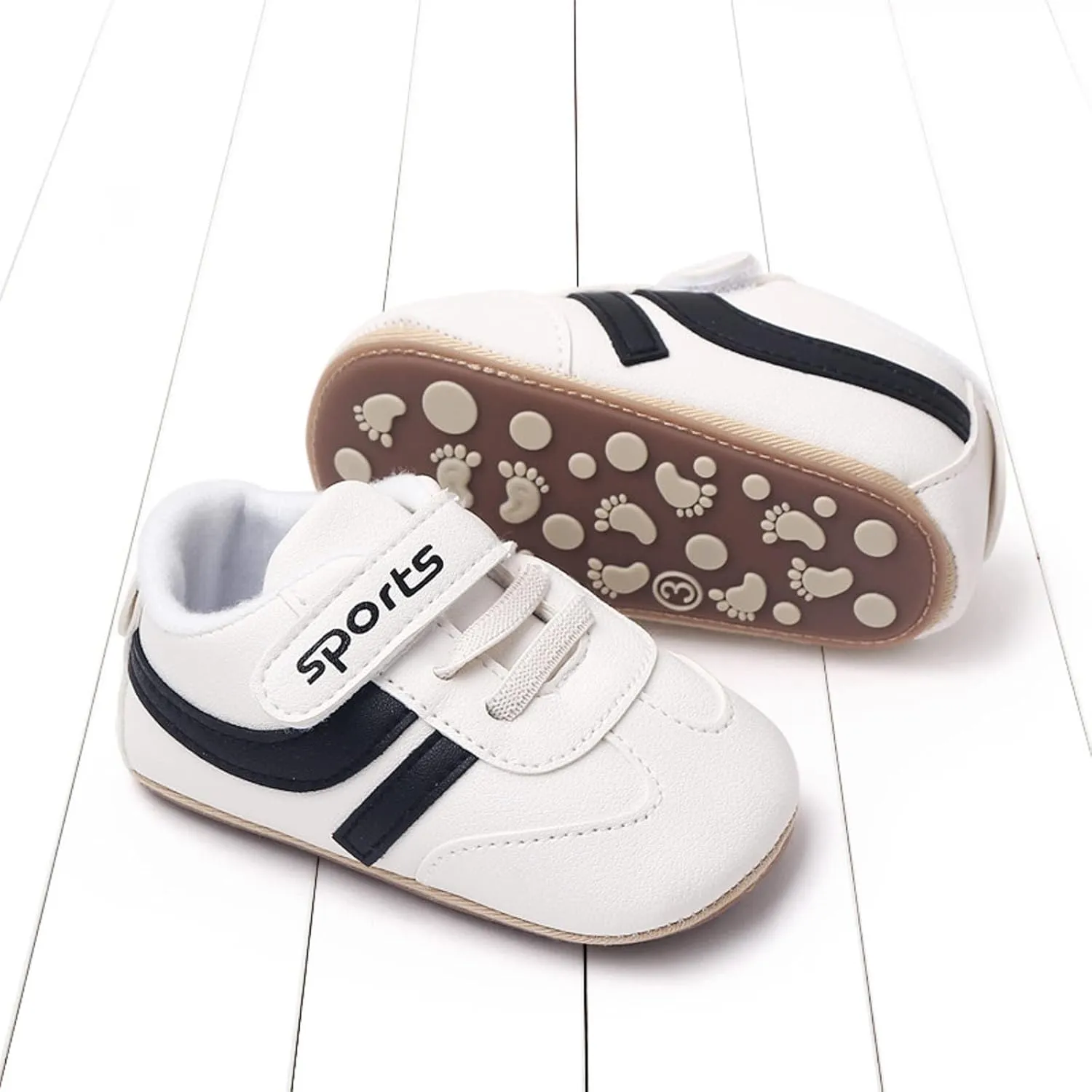 Baby Boys Girls Pu Leather Sneakers Soft Rubber Sole Lace Up xford Soccer Infant Crib Toddler Waler Shoes