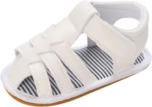 Baby Boys Girls Sandals Closed-Toe Infant Soft Rubber Sole Outdoor Shoes For First Walkers No Slip Rome Shoes