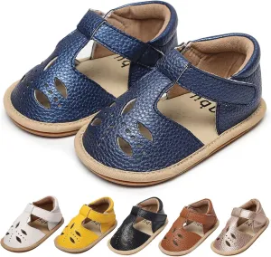 Baby Boys Girls Sandals PU Leather Soft Anti-Slip Rubber Sole Infant Summer Outdoor Shoes Toddler First