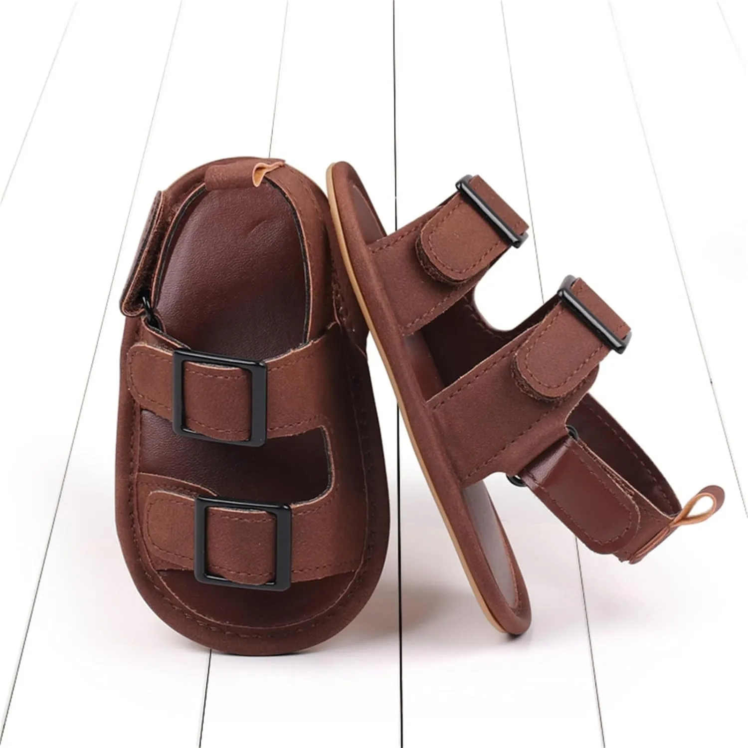Baby Boys Girls Summer Sandals Open-Toe Infant Soft Rubber Sole Outdoor Shoes Toddler First Walking Shoes Casual