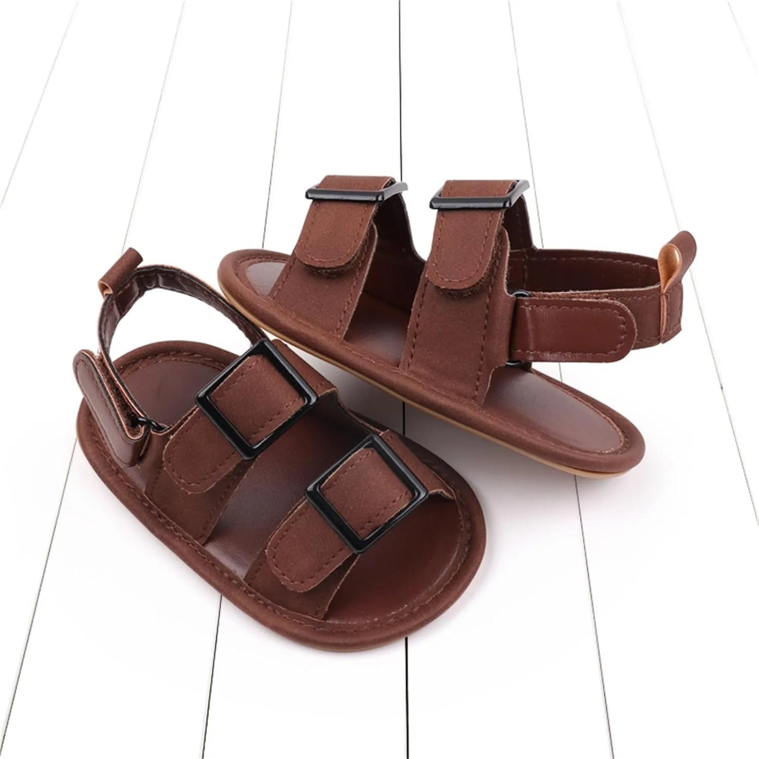 Baby Boys Girls Summer Sandals Open-Toe Infant Soft Rubber Sole Outdoor Shoes Toddler First Walking Shoes Casual