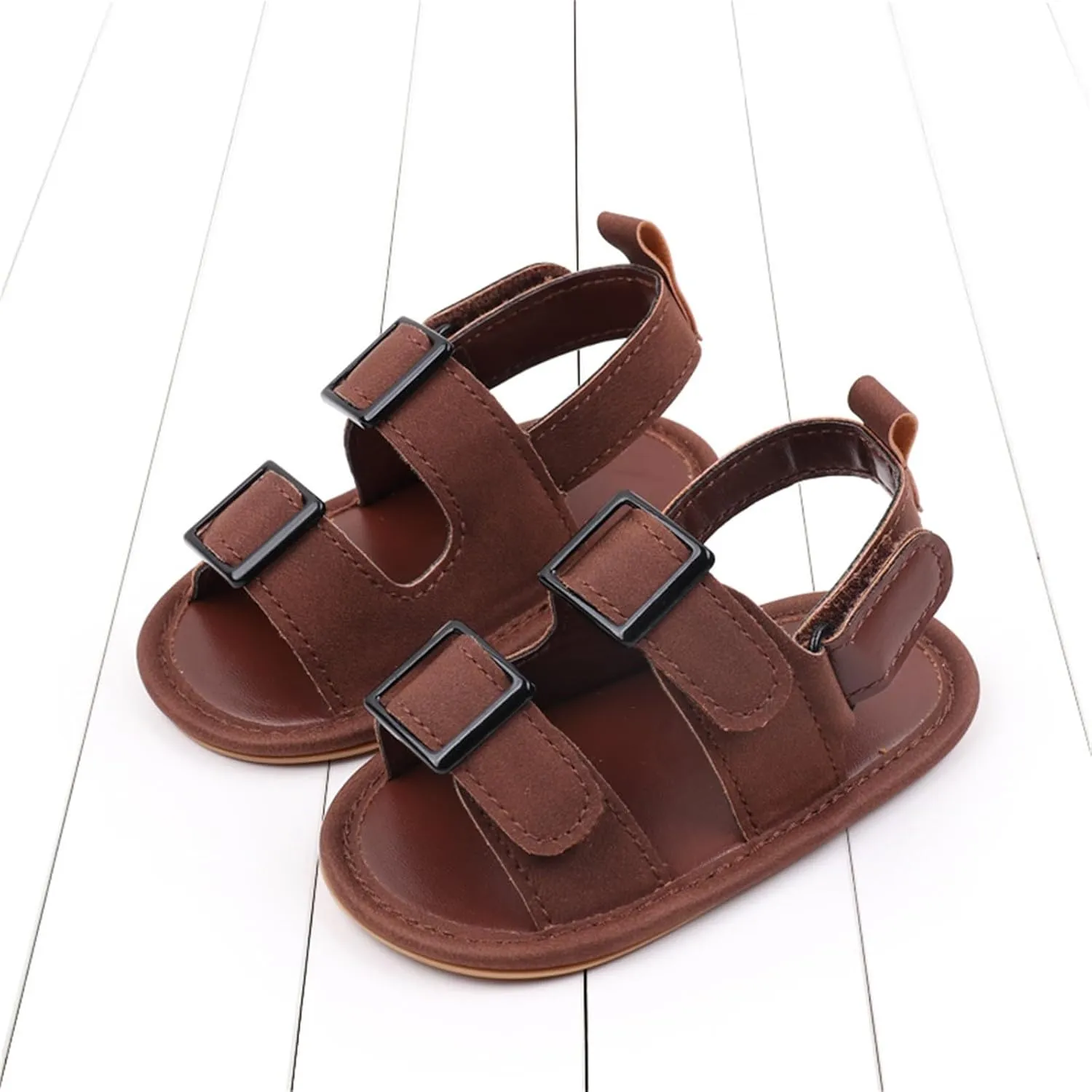 Baby Boys Girls Summer Sandals Open-Toe Infant Soft Rubber Sole Outdoor Shoes Toddler First Walking Shoes Casual