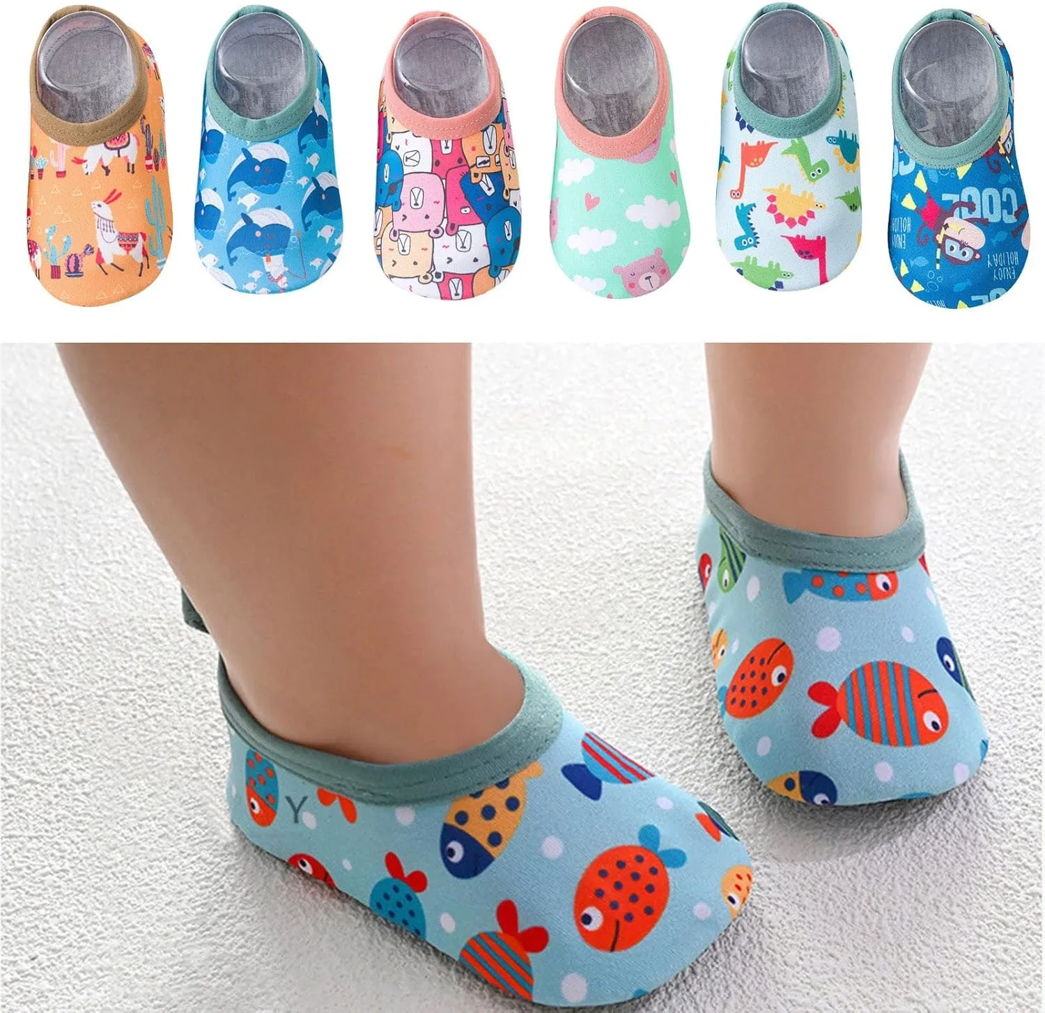 Baby Boys Girls Swim Water Shoes Non-Slip Barefoot Socks for Toddler Kids Beach Pool Outdoor Sports Walking Shoes