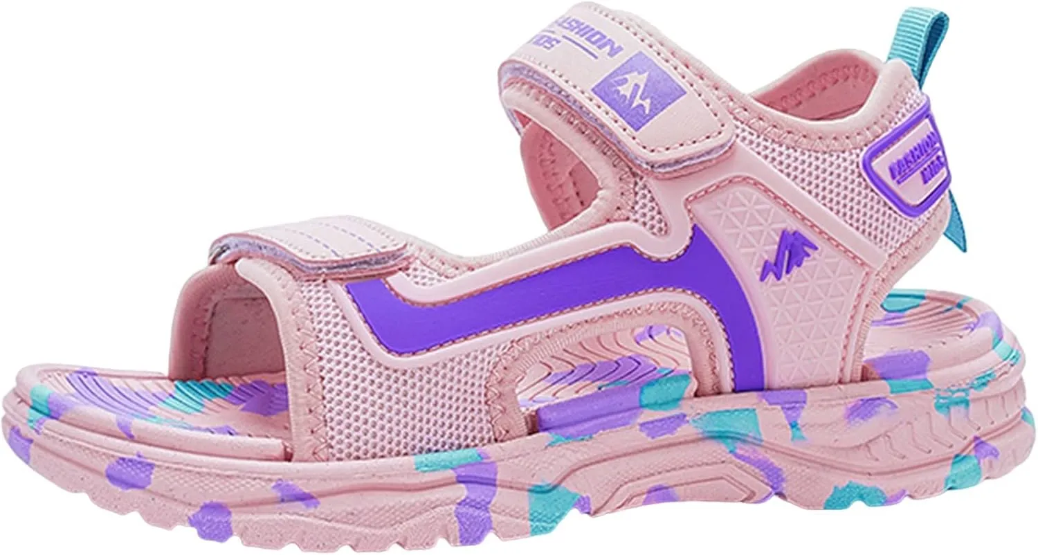Baby Boys Girls Toddler Summer Shoes Sandals Outdoor Beach Anti-Slip Lightweight Soft Sole Shoes (Pink, 2.5 Big Kids)