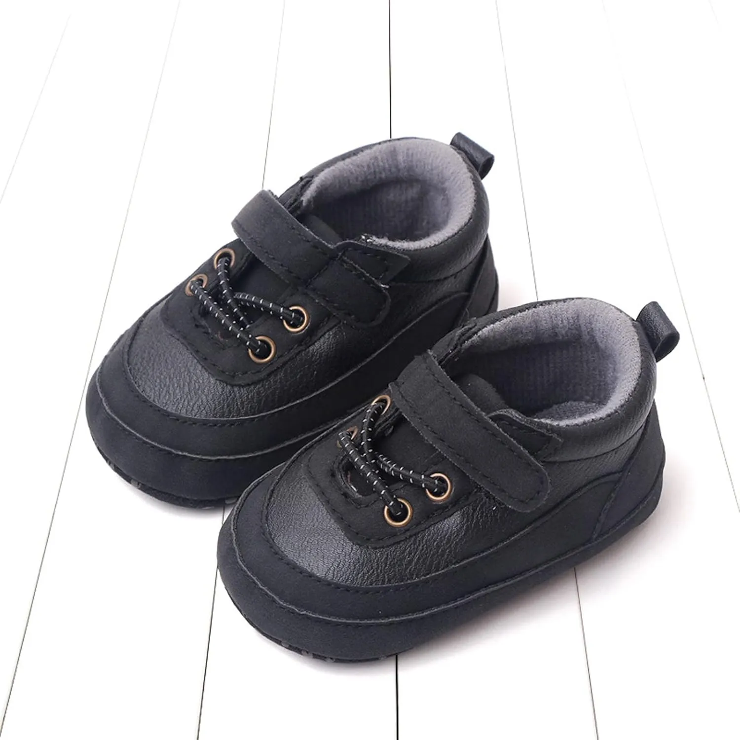 Baby Boys Girls xford Shoes PU Leather Soft Rubber Sole Sneakers Anti-Slip Ankle Boots Infant Walking Shoes