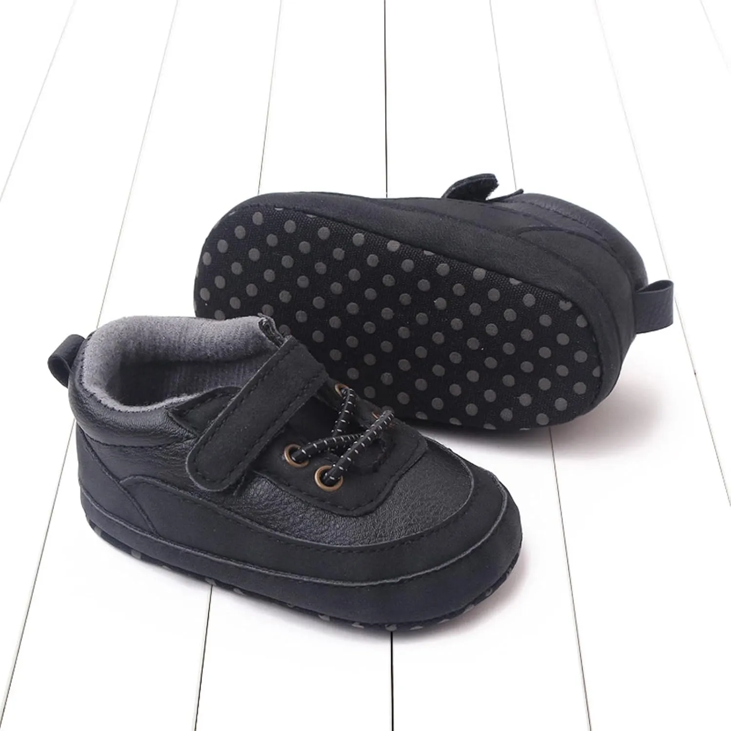 Baby Boys Girls xford Shoes PU Leather Soft Rubber Sole Sneakers Anti-Slip Ankle Boots Infant Walking Shoes