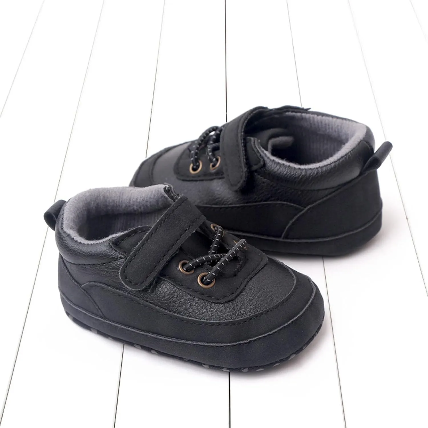 Baby Boys Girls xford Shoes PU Leather Soft Rubber Sole Sneakers Anti-Slip Ankle Boots Infant Walking Shoes