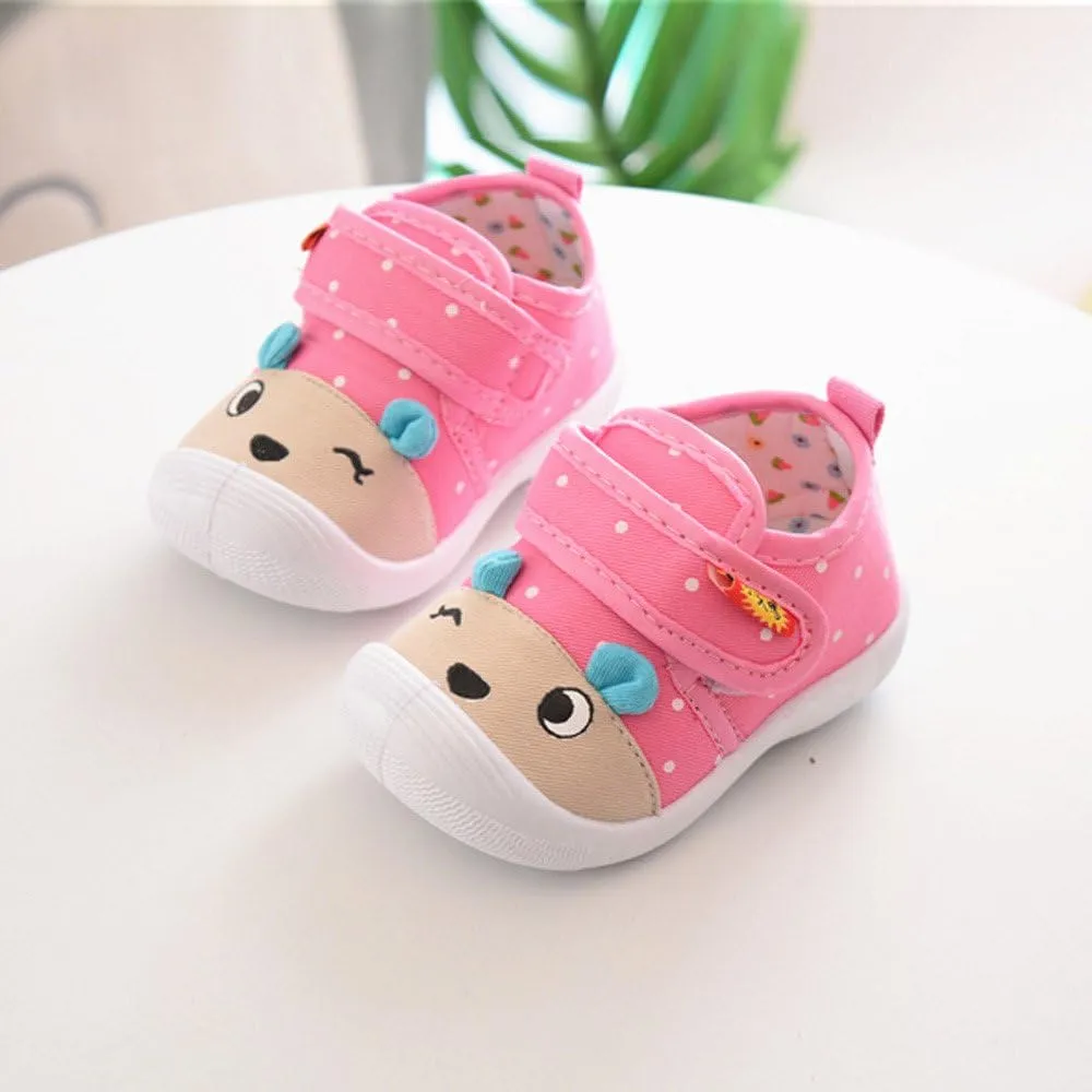 Baby Brand Shoes Cartoon Sole Girls Shoes Soft Boys Anti-Slip Kids Baby Infant Squeaky Baby Boys School Shoes