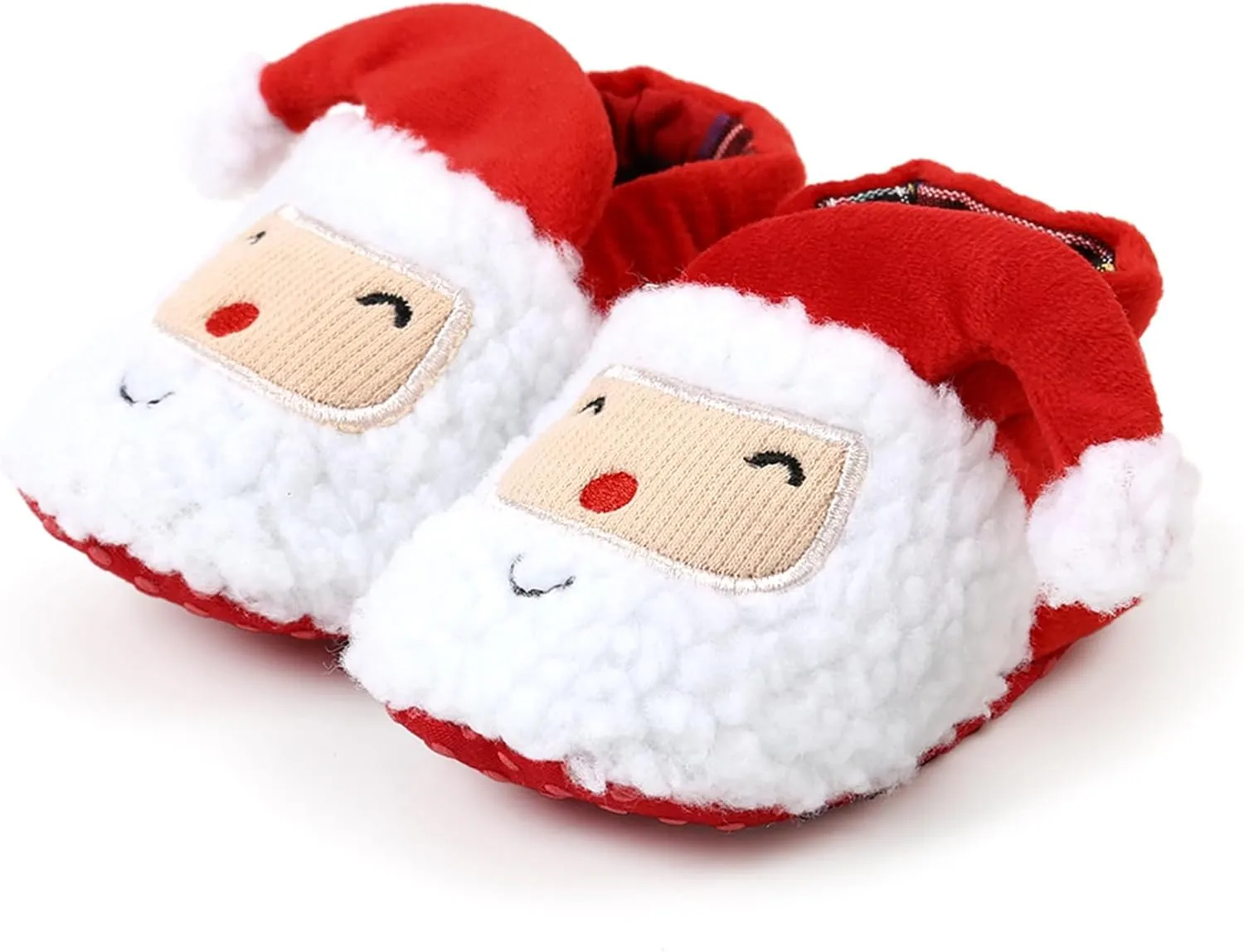 Baby Christmas Shoes Soft Santa Slippers Infanr Cozy Fleece Booties Winter Warm Prewalkers Crib Shoes